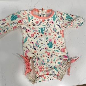 Ruffle Butts Cactus Long Sleeve Swimsuit